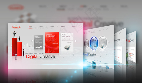 韩国电子企业网站PSD模板下载
