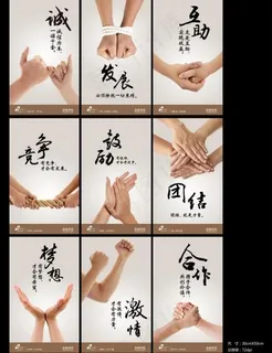 “手势”系列企业文化展板挂画图片