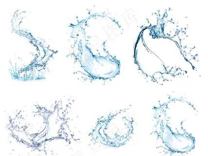 水纹水波纹浪花水珠水花夏季PNG素...