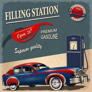 逼真加油站宣传海报设计ai素材