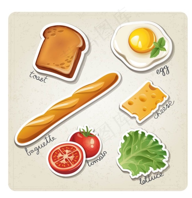 创意剪纸西式早餐