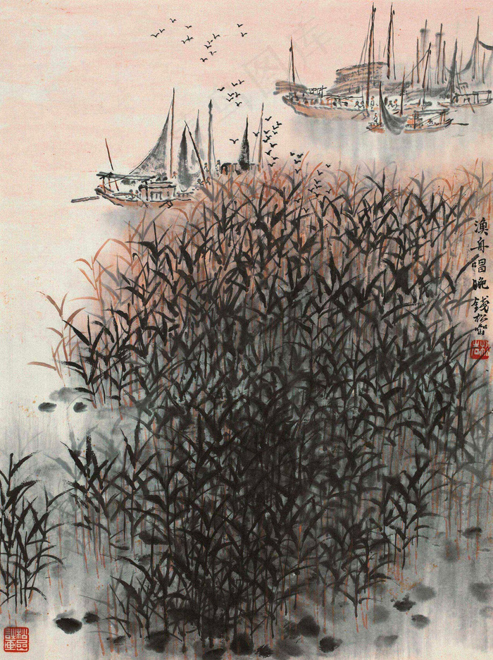 渔舟唱晚图片