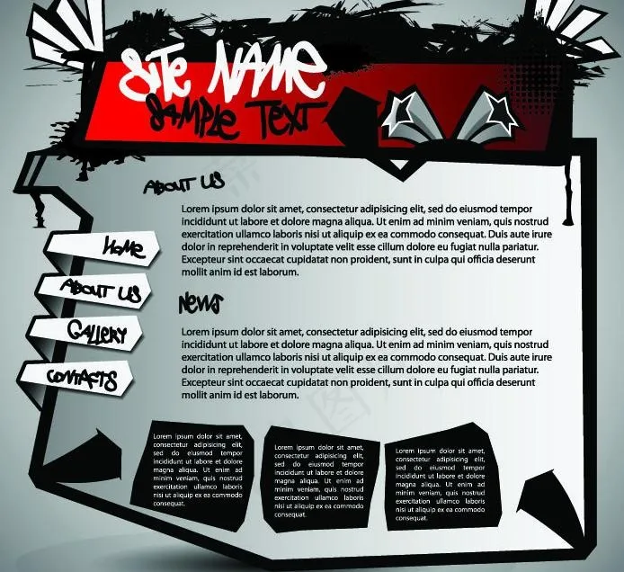 精品网站模板素材图片eps,ai矢量模版下载