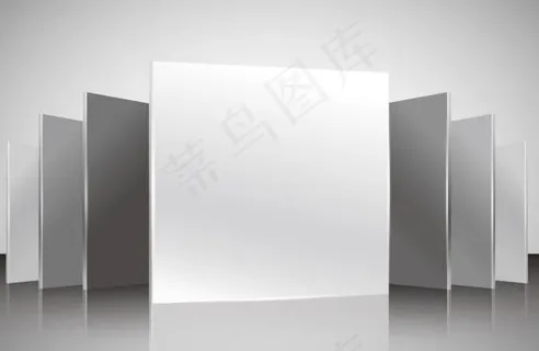 精美立体正方形展板效果图矢量素材