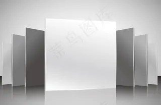 精美立体正方形展板效果图矢量素材