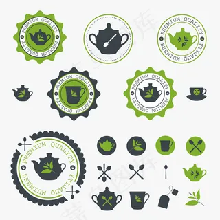 餐厅标签矢量图