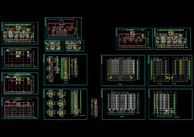 板式小高层cad建筑图纸