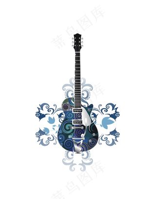 吉他音乐素材花纹底纹艺术效果