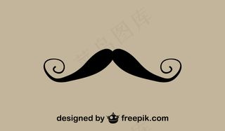 华丽的复古胡子简约图标