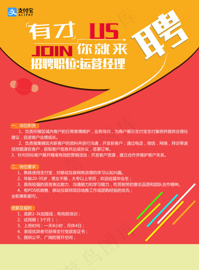 招聘海报ai矢量模版下载