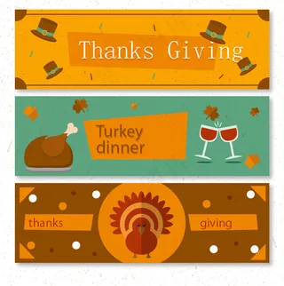 感恩节矢量海报卡片邀请函素材