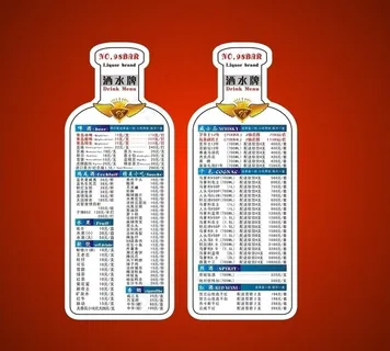 酒瓶状酒水牌图片