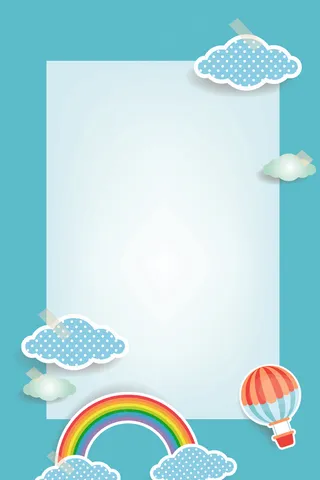 矢量卡通折纸立体云彩蓝色海报背景