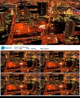 俯拍城市延迟汽车视频