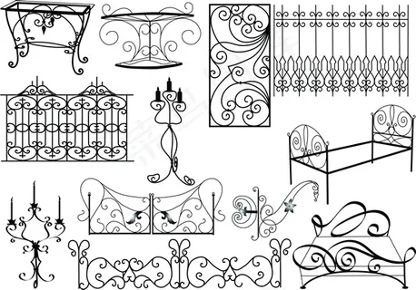 铁艺花纹矢量图