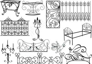 铁艺花纹矢量图