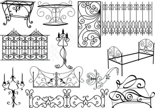 铁艺花纹矢量图