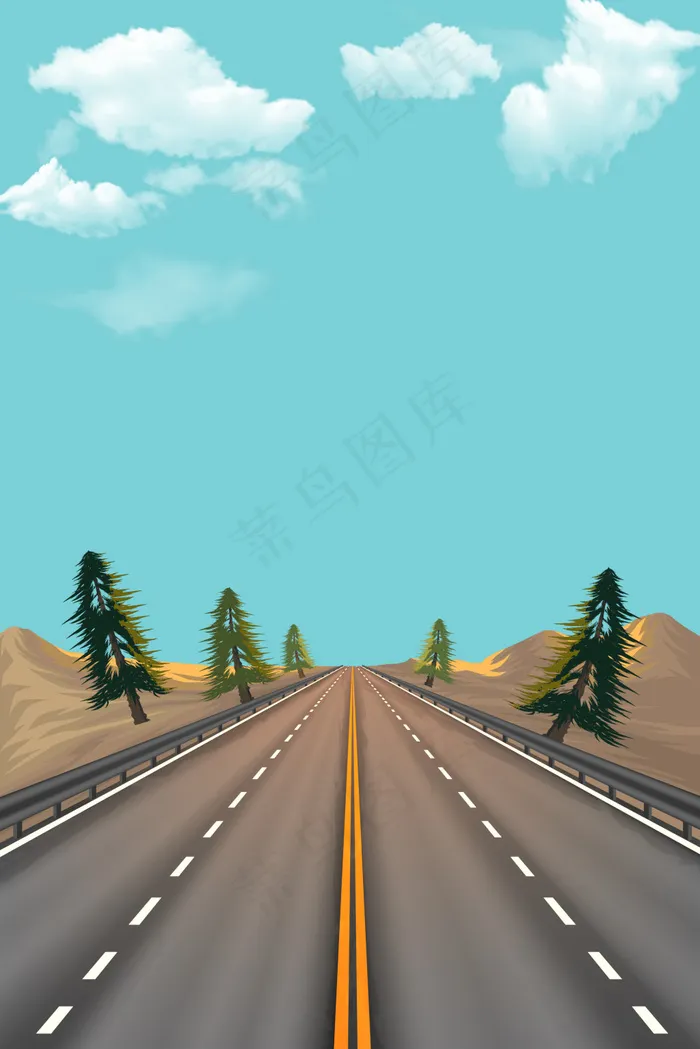 矢量扁平几何手绘公路背景ai矢量模版下载