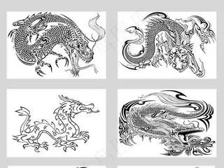 16款手绘中国龙矢量合集