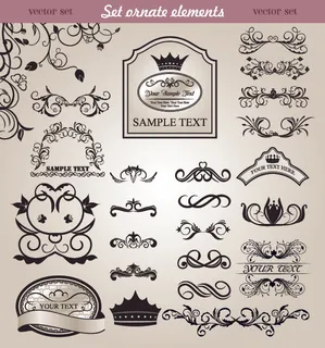 精美矢量花纹矢量图4