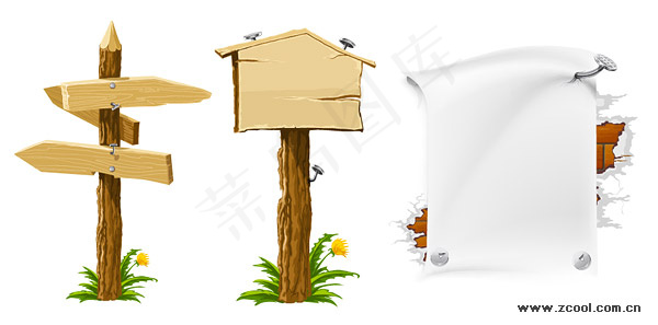 公告板与指示牌矢量素材