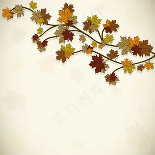 秋天的叶子在无缝背景