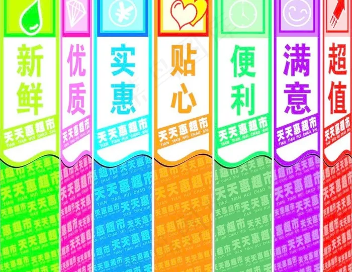 超市包柱图片cdr矢量模版下载