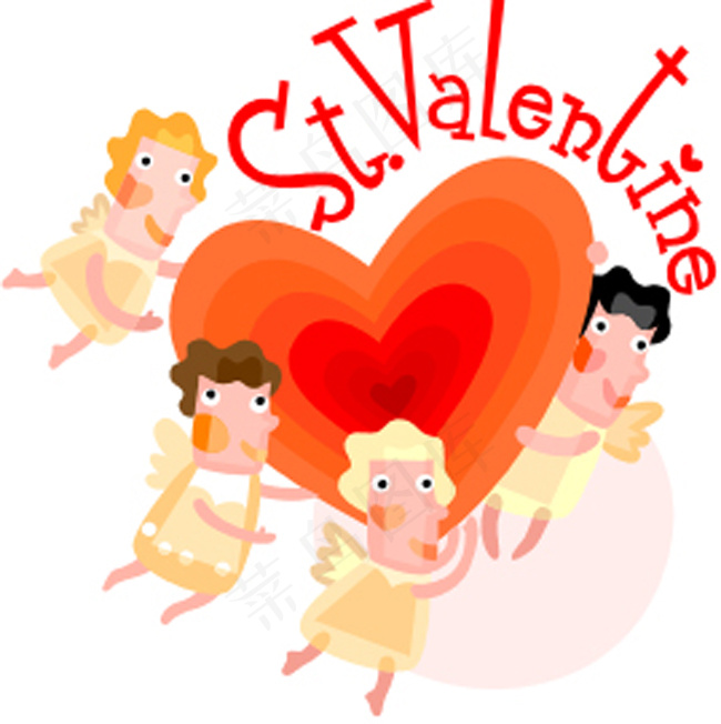 情人节矢量图丘比特