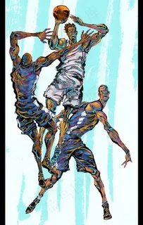 手绘人物篮球运动员图片