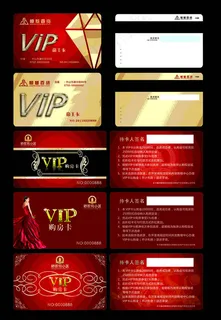 贵宾卡VIP卡名片卡片设计矢量素材