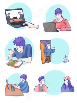 疫情复工办公须知元素