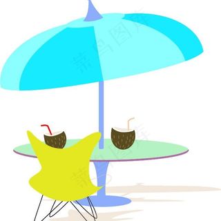 海滩沙发 矢量图图片