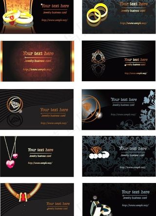 首饰主题的名片模板矢量素材
