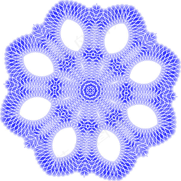 证书证券抽奖券防伪八角形团花花纹ai矢量模版下载