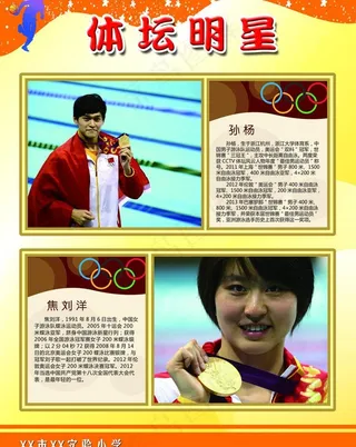 体坛明星展板图片