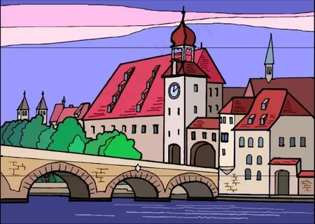 卡通风格建筑房子