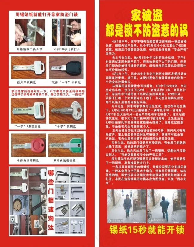 小偷开锁cdr矢量模版下载