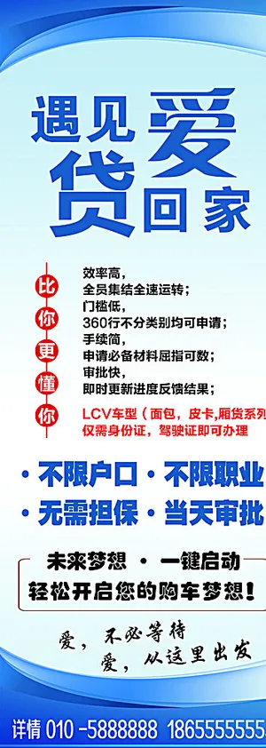车贷展架图片