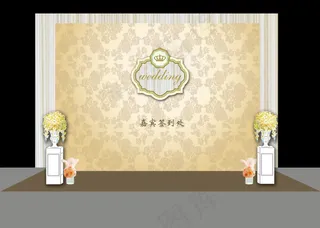 婚礼设计效果图签到板