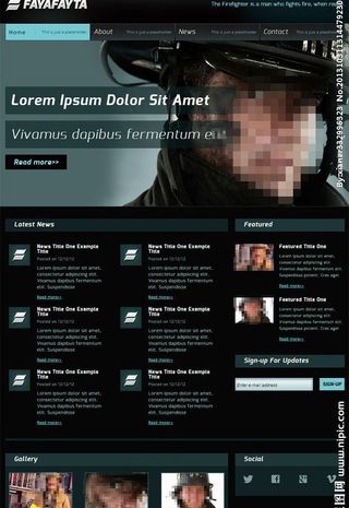 墨绿消防行业网站模板图片