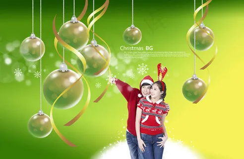 圣诞情侣节日PSD素材