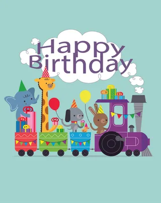 卡通动物图案插画