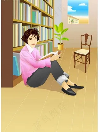 学习的美女图片