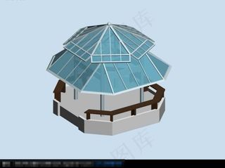 古典现代风结合的亭子设计3D小品建...