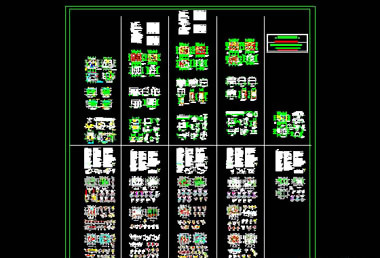 5套别墅建筑结构施工图CAD图纸免...