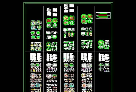 5套别墅建筑结构施工图CAD图纸免...