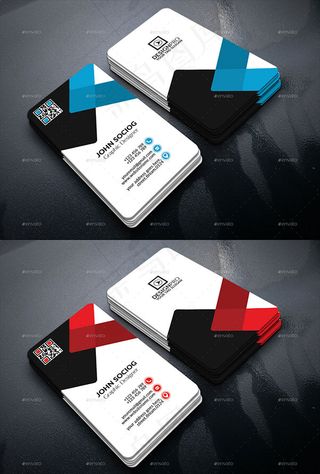 几何图案竖版名片