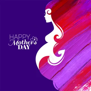 母亲节孕妇插图矢量设计