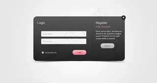 黑色用户登录界面设计psd素材