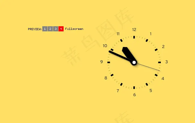 四种不同风格flash时钟素材